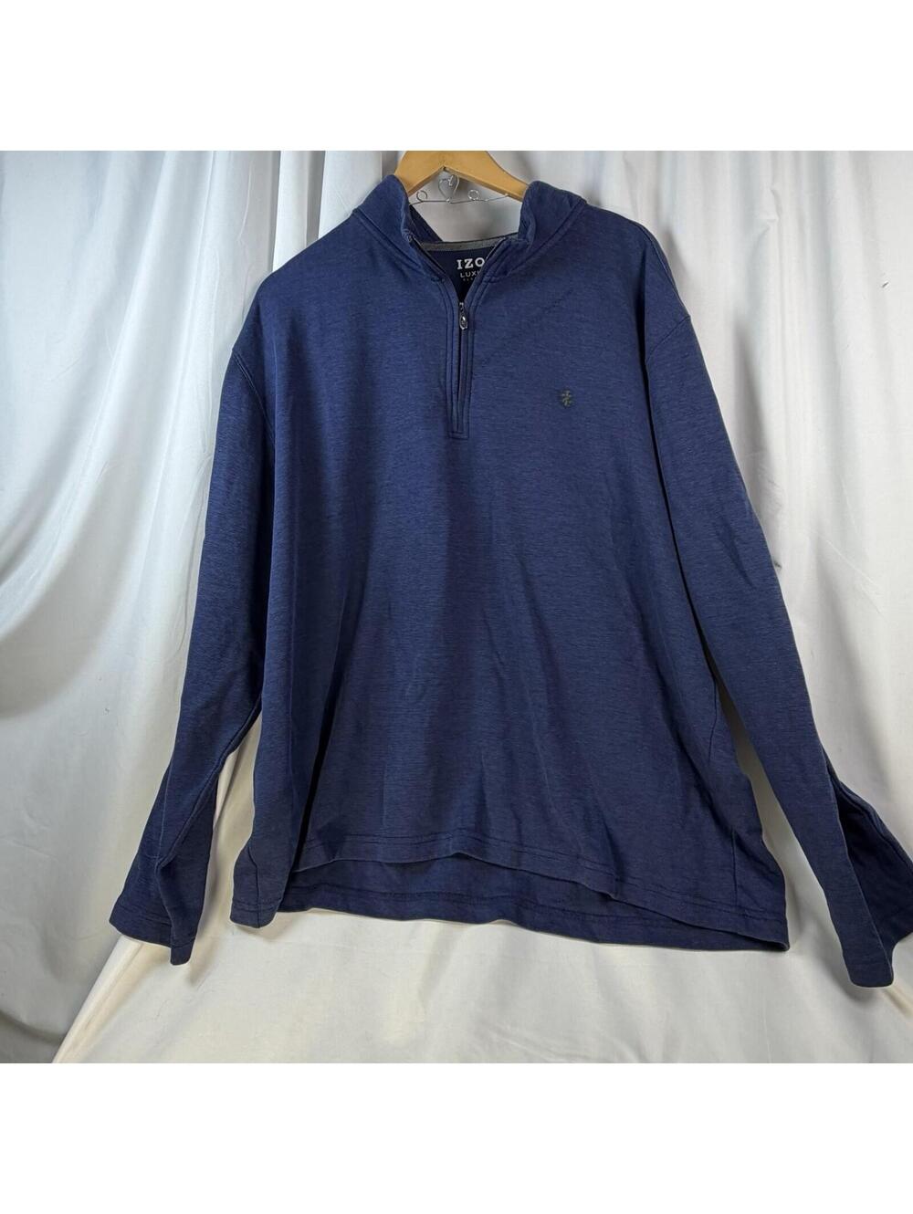 Izod Men's Pullover Blue 1/4 Zip Size XXL Golf Outdoor Navy Luxury